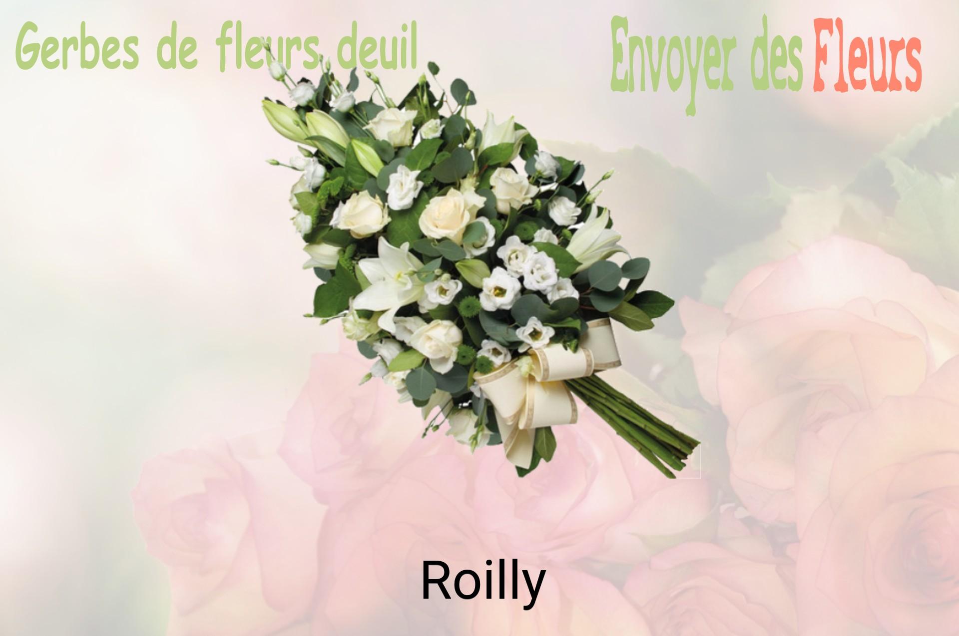 Gerbe de fleurs de deuil livrée à Roilly